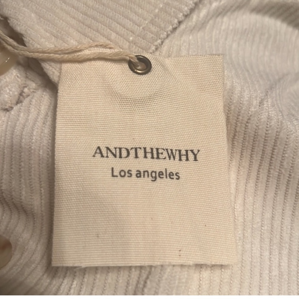 And the Why brand Ivory Corduroy Denim Long Sleeve Jacket - Picture 4 of 6